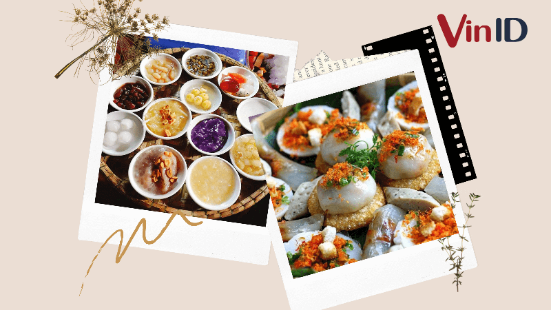 Hai món ăn đặc trưng của Huế: một bát cơm hến và một bát bún bò Huế đầy đặn, hấp dẫn thị giác